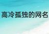 高冷孤独的网名 孤傲高冷的网名大全