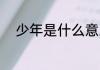 少年是什么意思 少年意思是什么