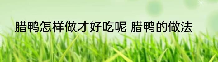 腊鸭怎样做才好吃呢 腊鸭的做法