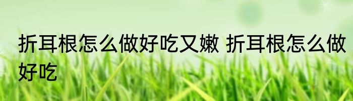 折耳根怎么做好吃又嫩 折耳根怎么做好吃