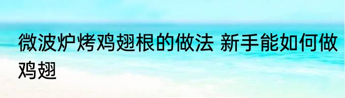 微波炉烤鸡翅根的做法 新手能如何做鸡翅