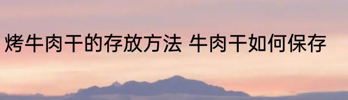 烤牛肉干的存放方法 牛肉干如何保存
