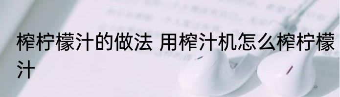 榨柠檬汁的做法 用榨汁机怎么榨柠檬汁