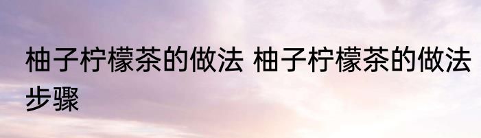 柚子柠檬茶的做法 柚子柠檬茶的做法步骤
