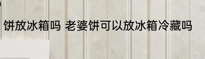 饼放冰箱吗 老婆饼可以放冰箱冷藏吗