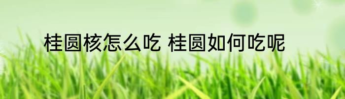 桂圆核怎么吃 桂圆如何吃呢