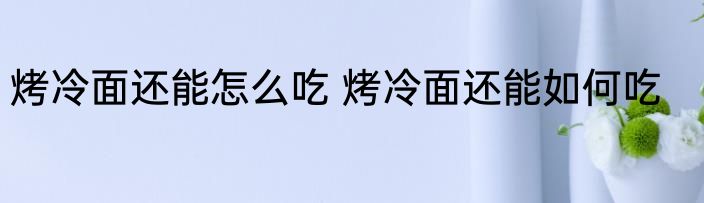 烤冷面还能怎么吃 烤冷面还能如何吃