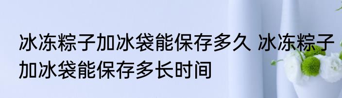 冰冻粽子加冰袋能保存多久 冰冻粽子加冰袋能保存多长时间