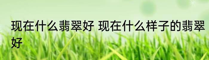 现在什么翡翠好 现在什么样子的翡翠好