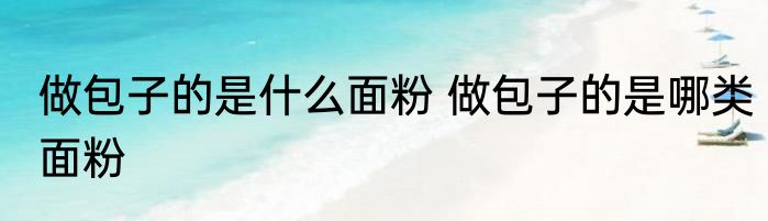 做包子的是什么面粉 做包子的是哪类面粉