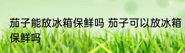 茄子能放冰箱保鲜吗 茄子可以放冰箱保鲜吗