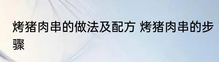 烤猪肉串的做法及配方 烤猪肉串的步骤