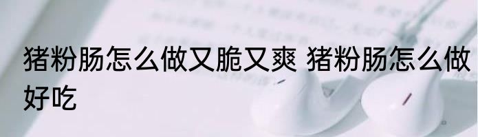 猪粉肠怎么做又脆又爽 猪粉肠怎么做好吃