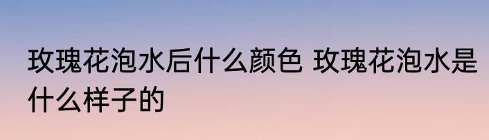玫瑰花泡水后什么颜色 玫瑰花泡水是什么样子的