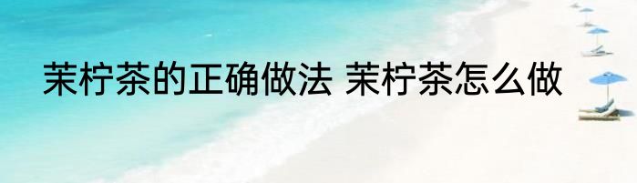 茉柠茶的正确做法 茉柠茶怎么做