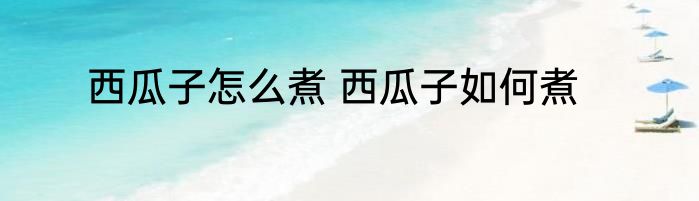 西瓜子怎么煮 西瓜子如何煮