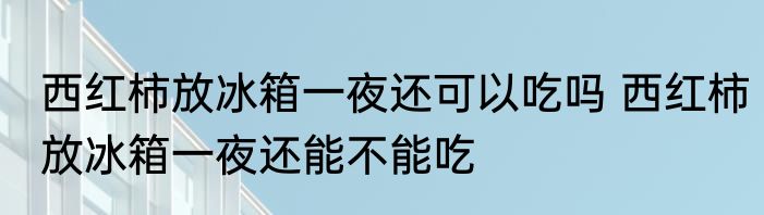 西红柿放冰箱一夜还可以吃吗 西红柿放冰箱一夜还能不能吃
