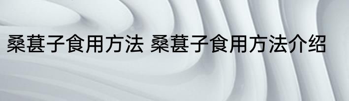 桑葚子食用方法 桑葚子食用方法介绍