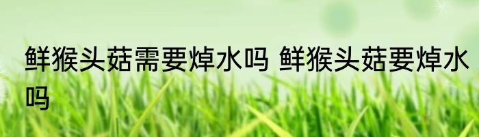 鲜猴头菇需要焯水吗 鲜猴头菇要焯水吗