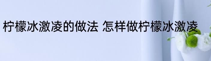 柠檬冰激凌的做法 怎样做柠檬冰激凌