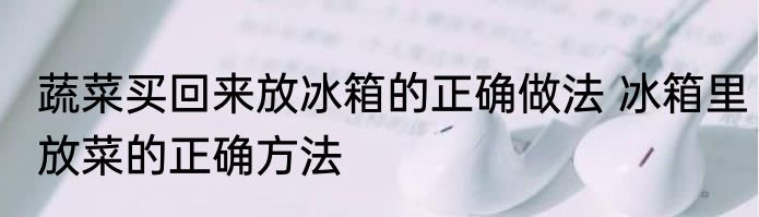 蔬菜买回来放冰箱的正确做法 冰箱里放菜的正确方法