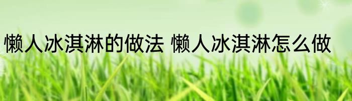 懒人冰淇淋的做法 懒人冰淇淋怎么做