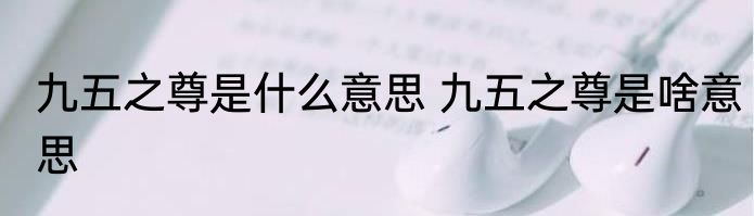 九五之尊是什么意思 九五之尊是啥意思