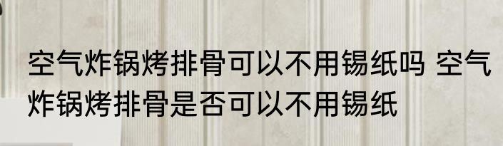 空气炸锅烤排骨可以不用锡纸吗 空气炸锅烤排骨是否可以不用锡纸
