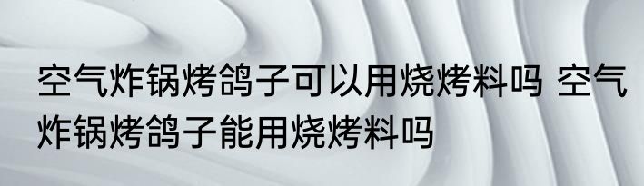 空气炸锅烤鸽子可以用烧烤料吗 空气炸锅烤鸽子能用烧烤料吗