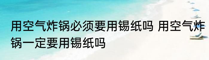 用空气炸锅必须要用锡纸吗 用空气炸锅一定要用锡纸吗