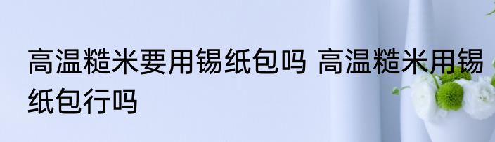 高温糙米要用锡纸包吗 高温糙米用锡纸包行吗
