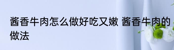 酱香牛肉怎么做好吃又嫩 酱香牛肉的做法