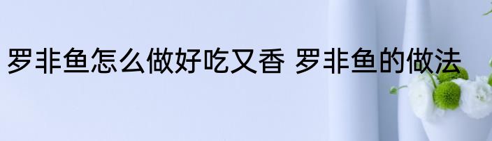 罗非鱼怎么做好吃又香 罗非鱼的做法