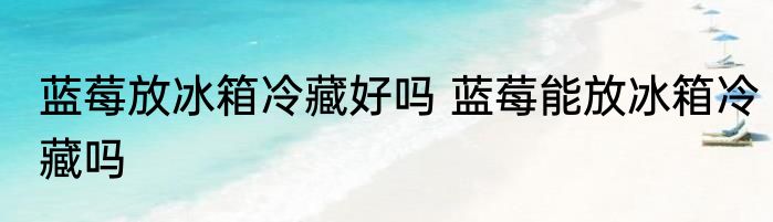 蓝莓放冰箱冷藏好吗 蓝莓能放冰箱冷藏吗