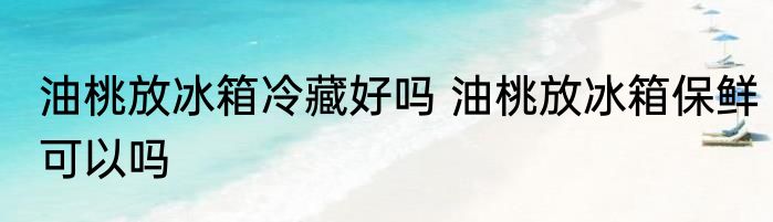 油桃放冰箱冷藏好吗 油桃放冰箱保鲜可以吗