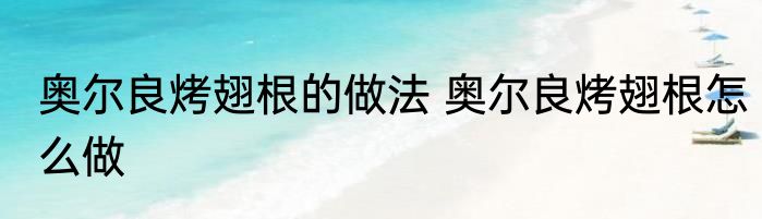 奥尔良烤翅根的做法 奥尔良烤翅根怎么做