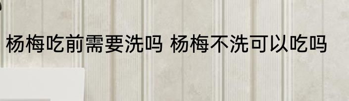 杨梅吃前需要洗吗 杨梅不洗可以吃吗