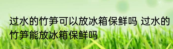 过水的竹笋可以放冰箱保鲜吗 过水的竹笋能放冰箱保鲜吗