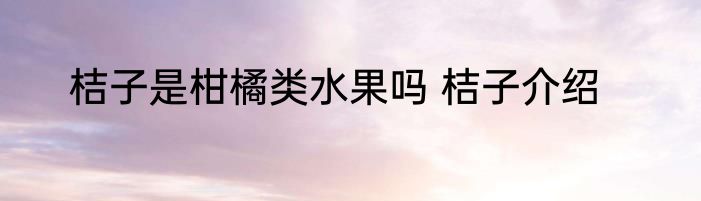 桔子是柑橘类水果吗 桔子介绍