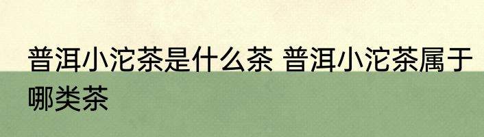 普洱小沱茶是什么茶 普洱小沱茶属于哪类茶