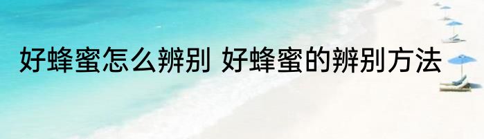 好蜂蜜怎么辨别 好蜂蜜的辨别方法