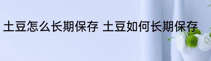 土豆怎么长期保存 土豆如何长期保存