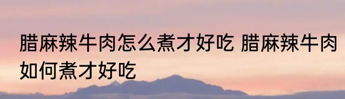 腊麻辣牛肉怎么煮才好吃 腊麻辣牛肉如何煮才好吃