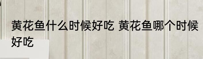 黄花鱼什么时候好吃 黄花鱼哪个时候好吃