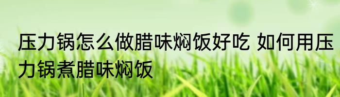 压力锅怎么做腊味焖饭好吃 如何用压力锅煮腊味焖饭