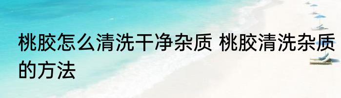 桃胶怎么清洗干净杂质 桃胶清洗杂质的方法