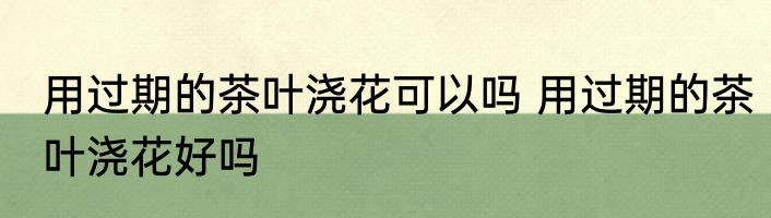 用过期的茶叶浇花可以吗 用过期的茶叶浇花好吗
