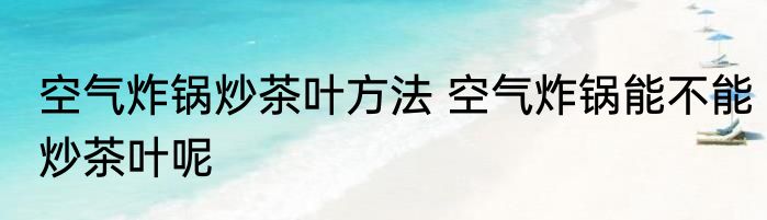 空气炸锅炒茶叶方法 空气炸锅能不能炒茶叶呢
