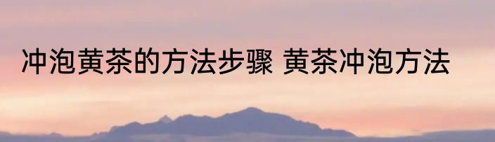 冲泡黄茶的方法步骤 黄茶冲泡方法