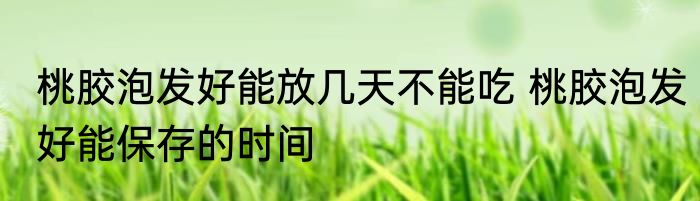 桃胶泡发好能放几天不能吃 桃胶泡发好能保存的时间